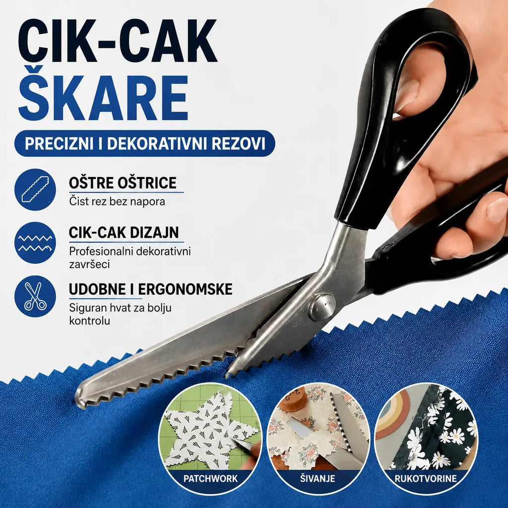 🔥✂️【50% OFF!】Cik-cak škare za tkaninu, dostupne u 5 veličina