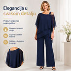 🔥Rasprodaja na kraju sezone – 50% popusta!【Top + hlače】Elegantni ženski dvodijelni komplet s otkrivenim ramenima, nježan prema koži i prozračan