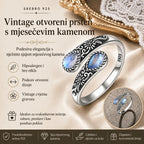 🔥✨【Posljednji dan! Kupi 1, dobij 1 gratis】Srebrni prsten s mjesečevim kamenom i motivom tratinčice｜Vintage stil • Podesiva veličina • Bezvremenska elegancija