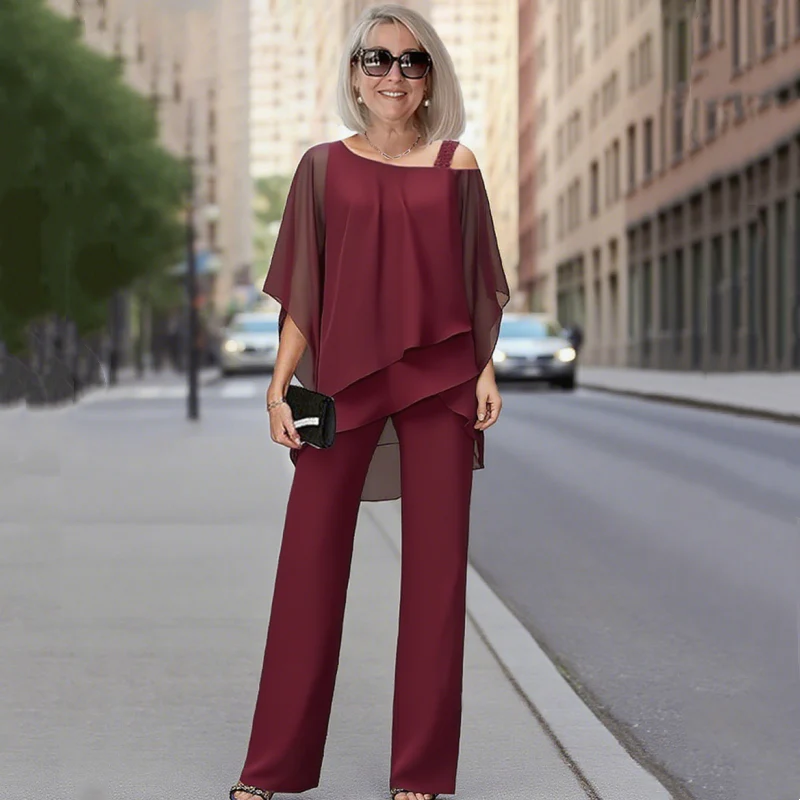 ⏳Ograničena ponuda⏳💖【Top + hlače】Elegantni ženski dvodijelni komplet s otkrivenim ramenima, nježan prema koži i prozračan
