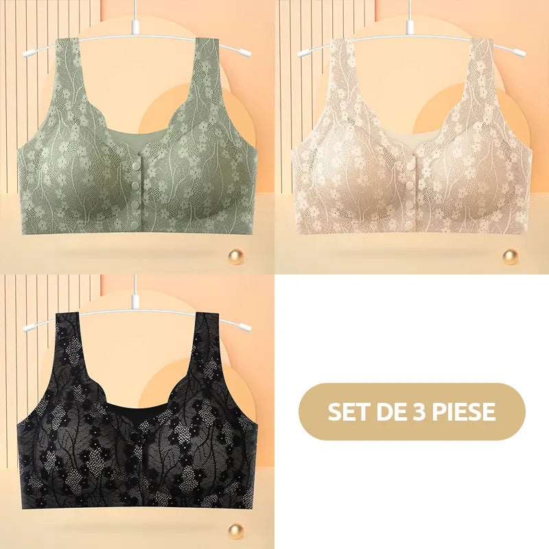 😍【Pakiranje od 3】Ženski grudnjak bez žice s prednjim gumbima ❤️【40-100 kg】