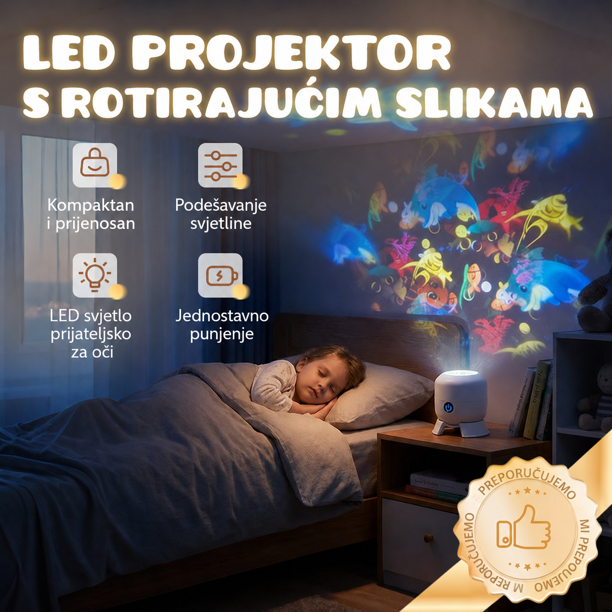 Dinamični rotirajući LED projektor