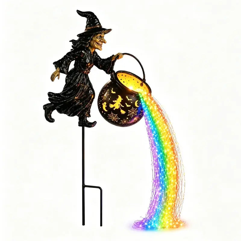 ✨【Vremenski ograničen popust 50%】🧙‍♀️🎃LED vrtna svjetiljka u obliku vještičkog kotla – zadivljujući vanjski ukrasi