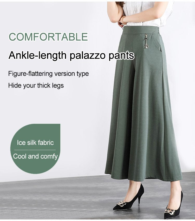 ❤️【M-5XL】Nove ženske ljetne hlače širokih nogavica od ledeno svilenog materijala