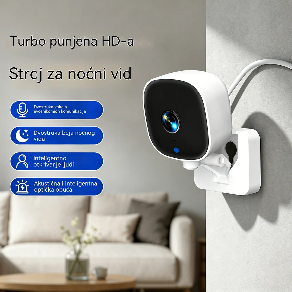 Kamera visoke rezolucije s pametnim sustavom za nadzor doma putem bežičnog WiFi-ja, infracrvenog noćnog vida, dvosmjernog interfona i kamere visoke rezolucije
