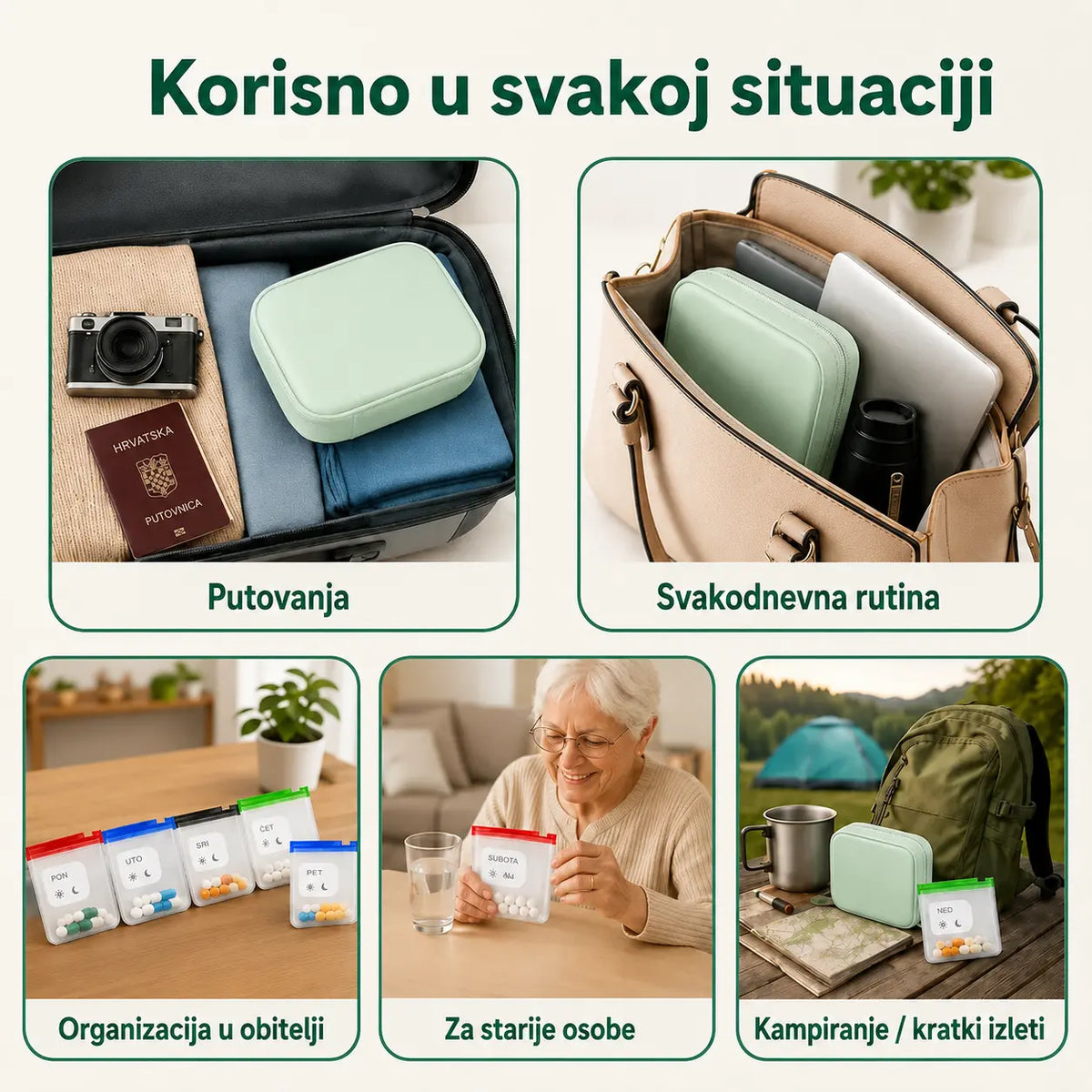 💊Prijenosna torbica za pohranu i organizaciju lijekova — Red i sigurnost za vaše tablete. Ponesite svoje lijekove sa sobom kamo god krenuli!