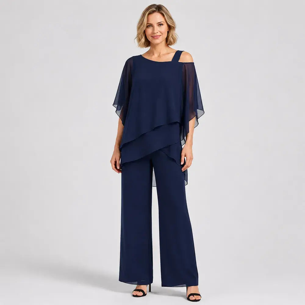 🔥Rasprodaja na kraju sezone – 50% popusta!【Top + hlače】Elegantni ženski dvodijelni komplet s otkrivenim ramenima, nježan prema koži i prozračan