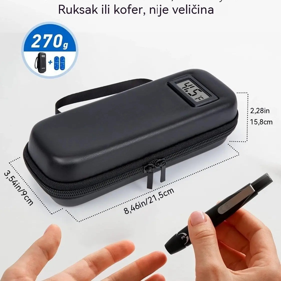 Prijenosna rashladna kutija za inzulin za putovanja s digitalnim zaslonom temperature