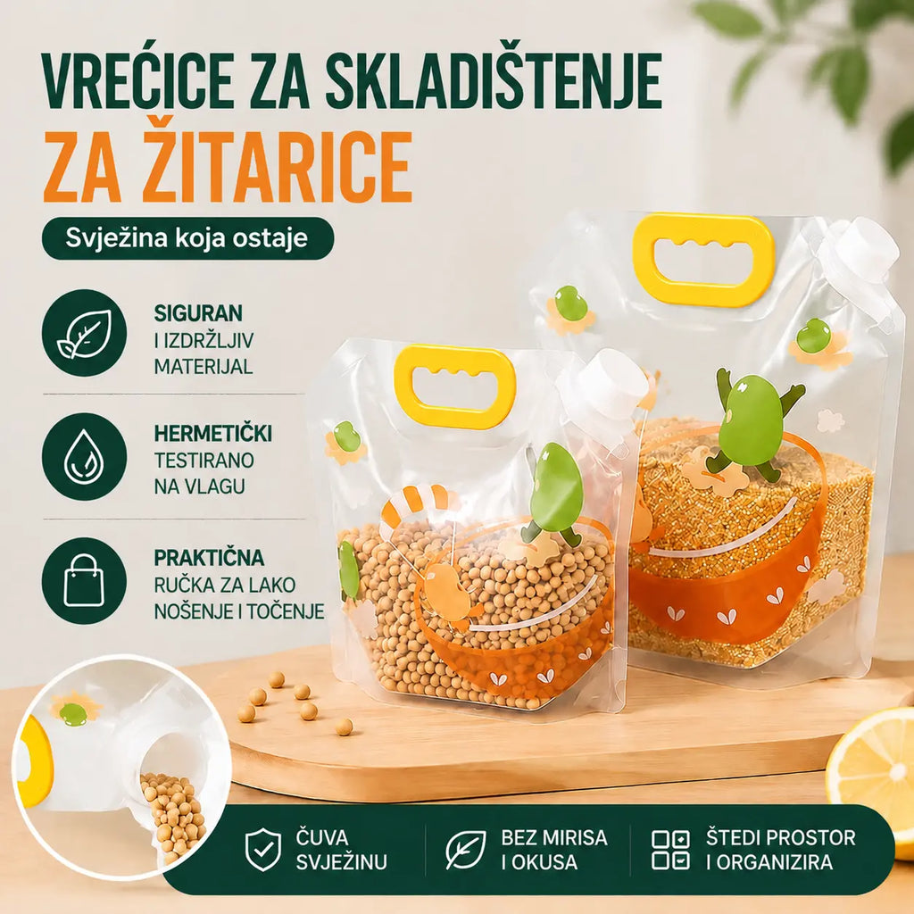 📢📢 50% popusta! Set od 6 dijelova (uključujući lijevak) ⏰ Višenamjenske vrećice za pohranu hrane, otporne na insekte i vlagu