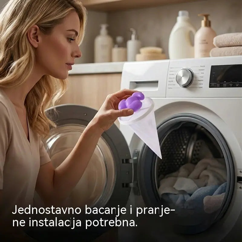 🌀Pakiranje od 6 komada, 21 eura✨Filter s plovkom za perilicu rublja – Učinkovito filtrira dlačice, kosu i dlake kućnih ljubimaca sa svakim pranjem 🧺