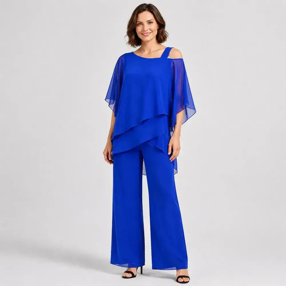 🔥Rasprodaja na kraju sezone – 50% popusta!【Top + hlače】Elegantni ženski dvodijelni komplet s otkrivenim ramenima, nježan prema koži i prozračan