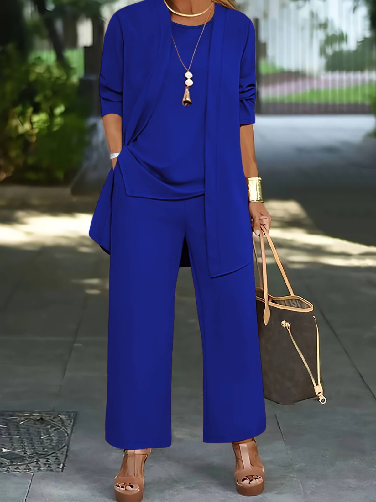 【Top + Jakna + Hlače】【S–5XL】 Elegantni ženski trodijelni set širokog kroja