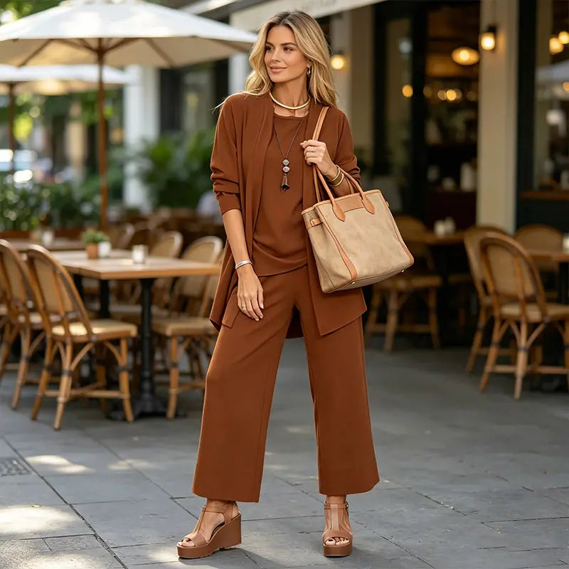 【Top + Jakna + Hlače】【S–5XL】 Elegantni ženski trodijelni set širokog kroja