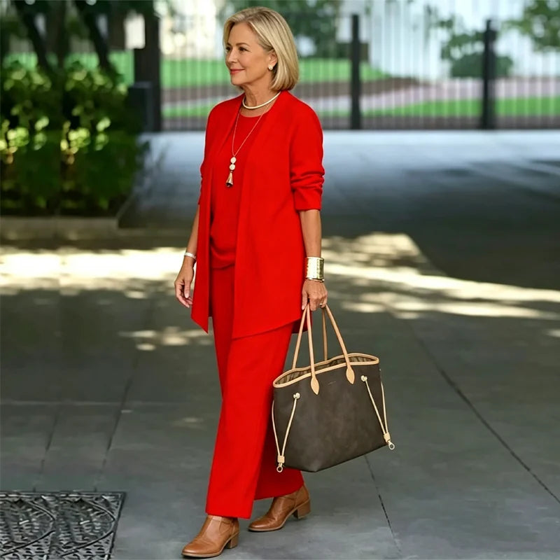 Vrhunski ljetni set od 3 dijela: lepršavi kardigan, široki top i elegantne hlače protiv bora, veličine S-5XL