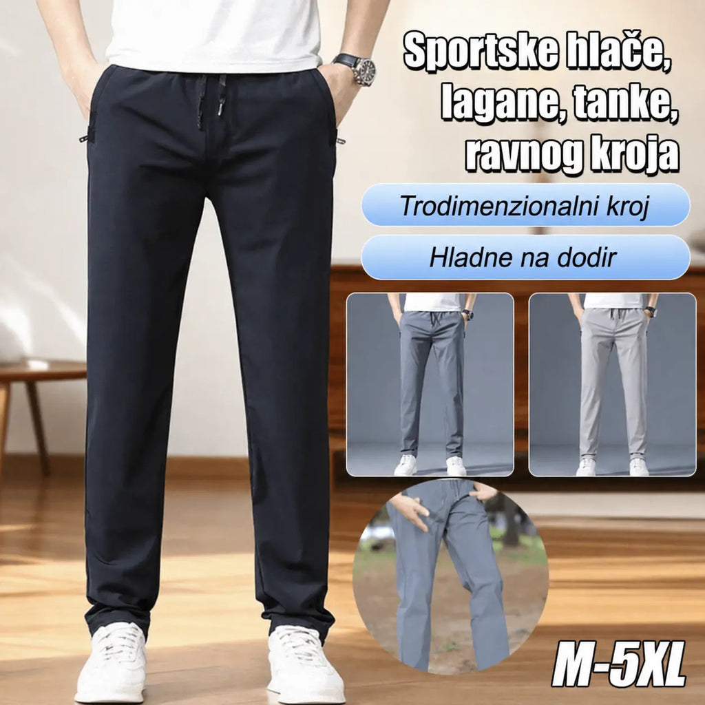 🔥Rasprodaja na kraju sezone – 50% popusta!【45-115 kg】Muške elastične ležerne sportske hlače od ledene svile