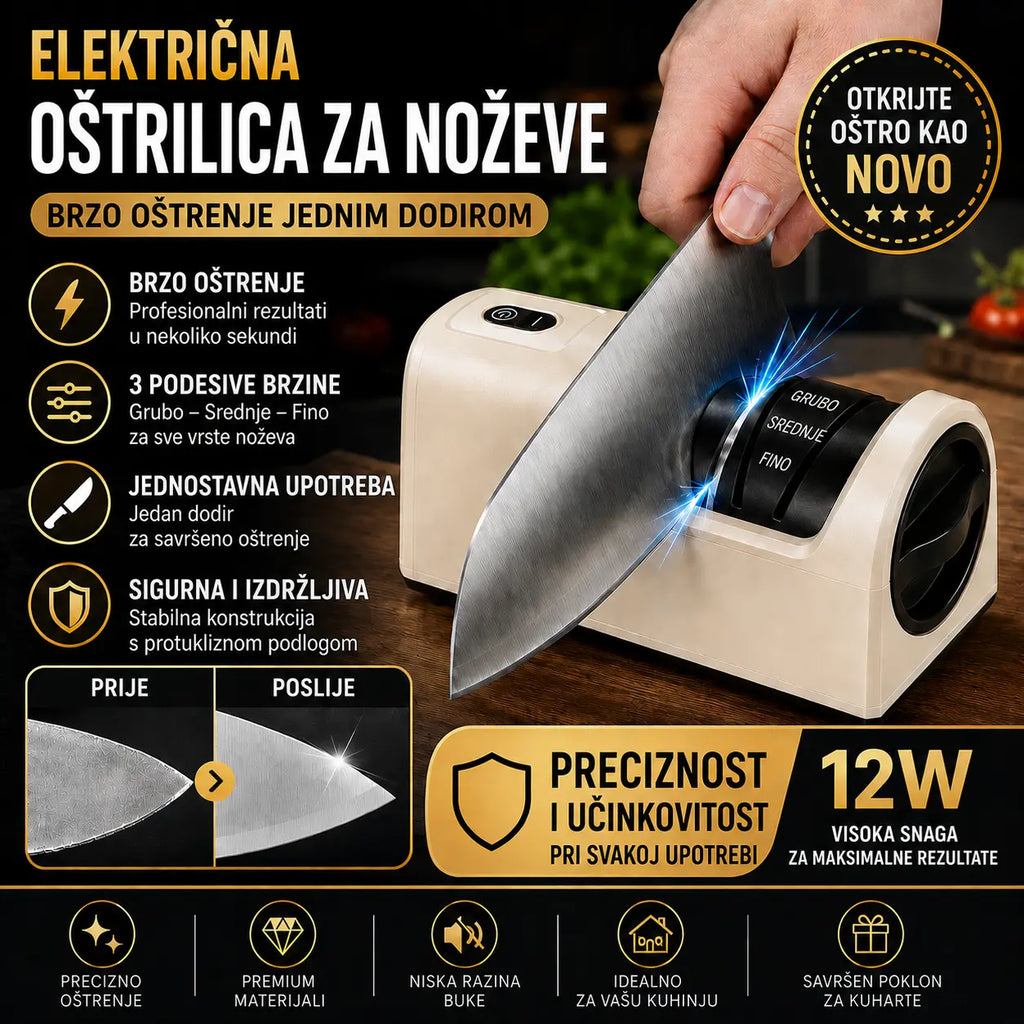 ⏳ Popust od 50% na ograničeno vrijeme! 🔪 Višenamjenski bežični električni oštrač za noževe, punjiv