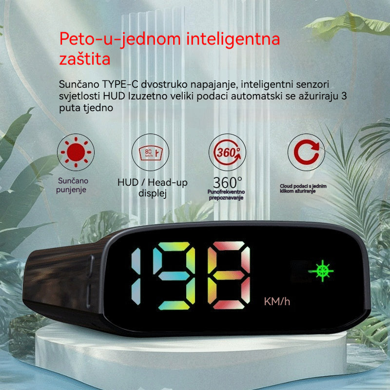 🚗Solarni HUD zaslon za prikaz brzine automobila