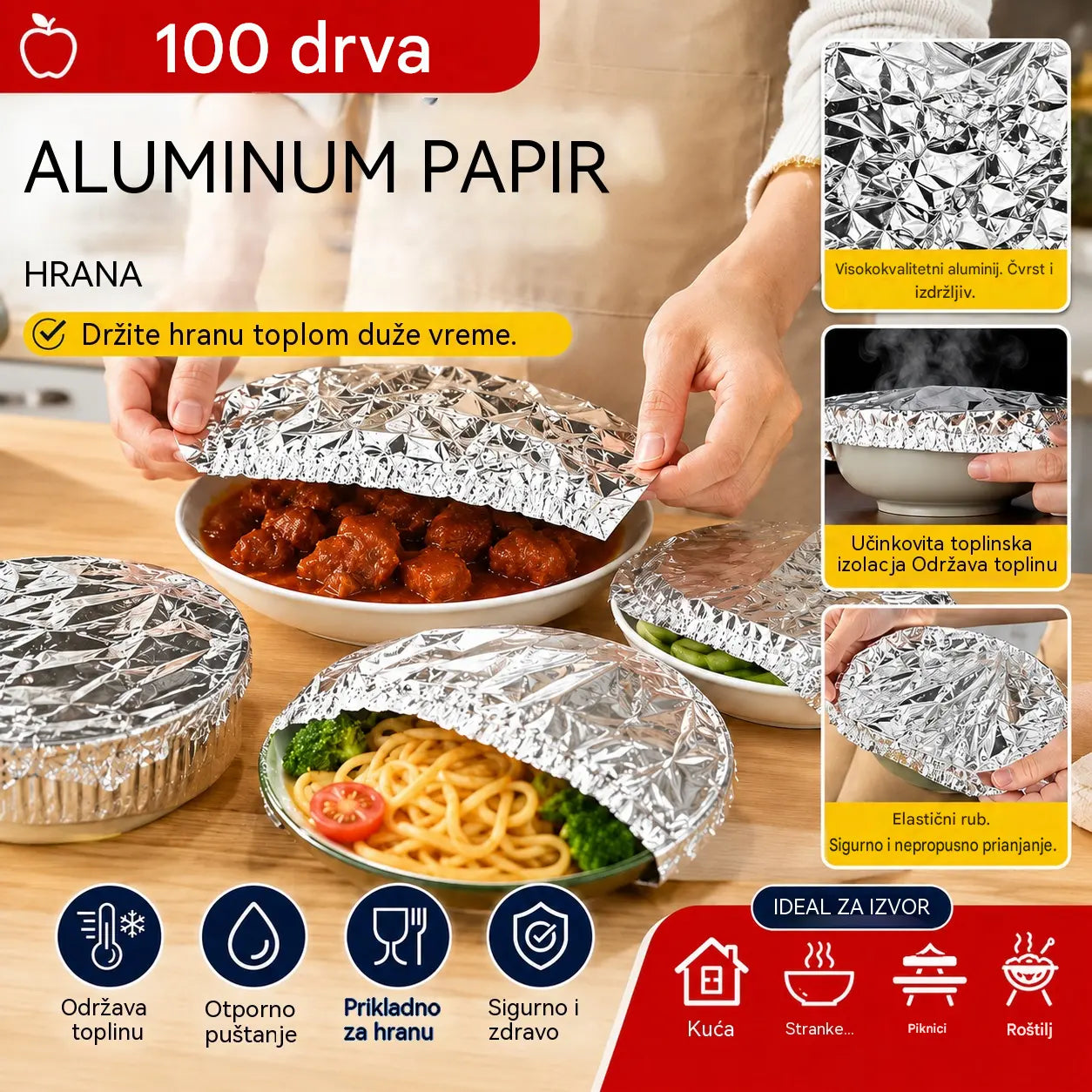 ⏰ 50% POPUSTA!【100 komada】Izolacijski poklopac od aluminijske folije