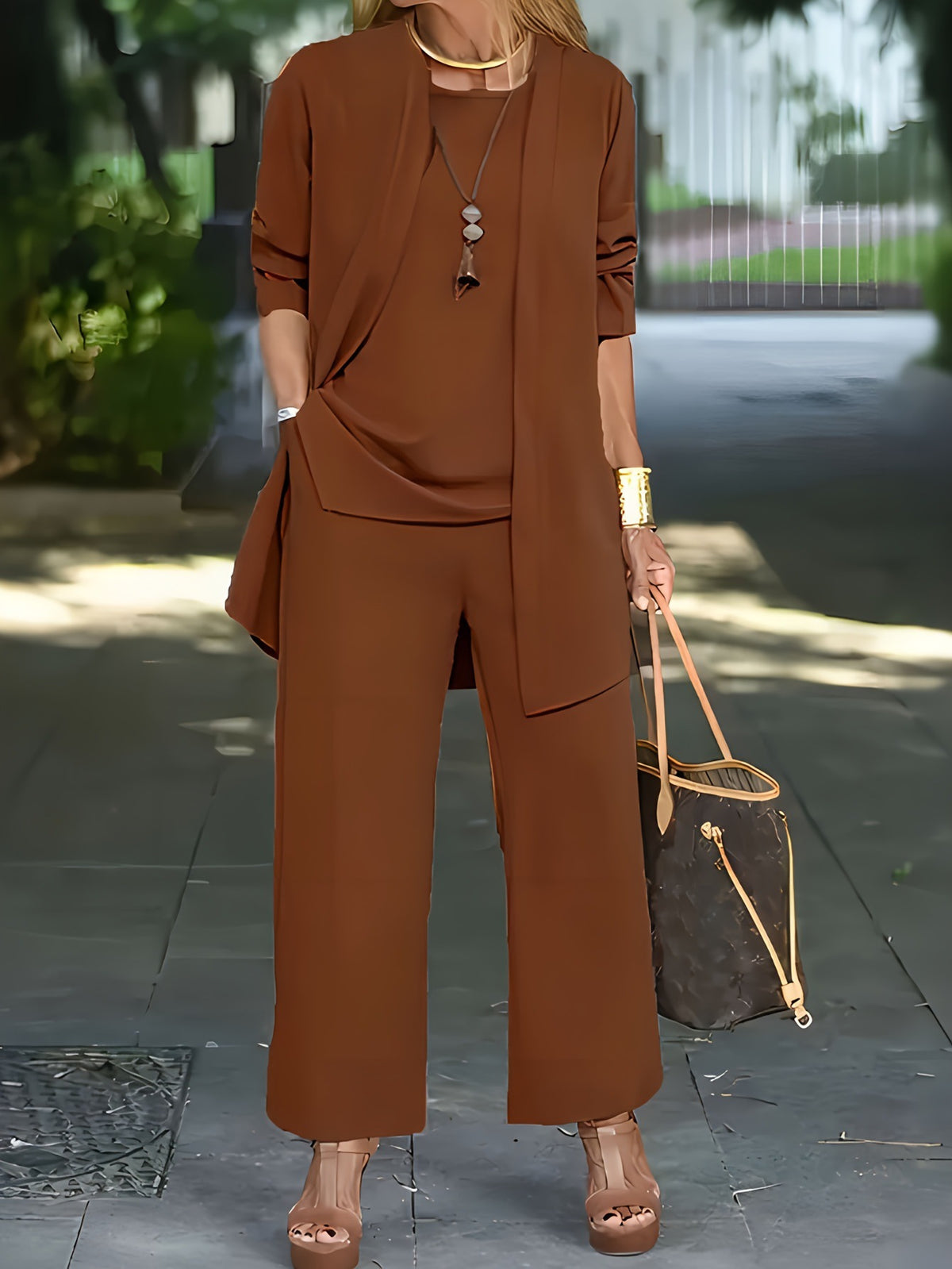 【Top + Jakna + Hlače】【S–5XL】 Elegantni ženski trodijelni set širokog kroja