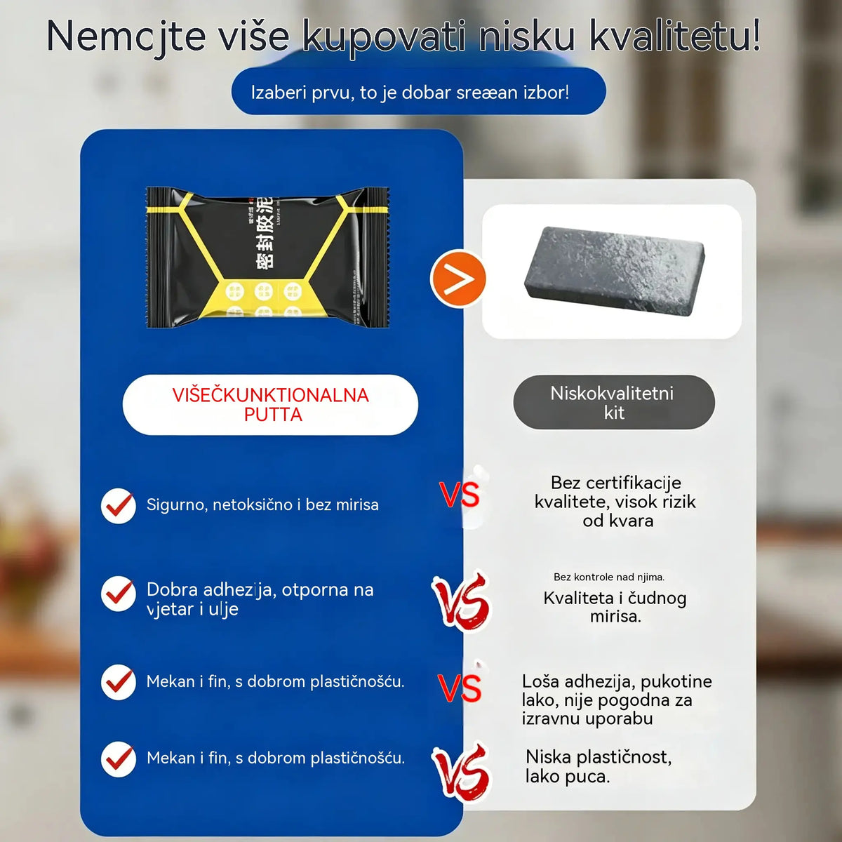 【Set od 10 komada – 50% popusta!】🔧 Bijeli vodootporni kit za brtvljenje – Popravlja rupe, zidove i cijevi klima uređaja 💧🏠
