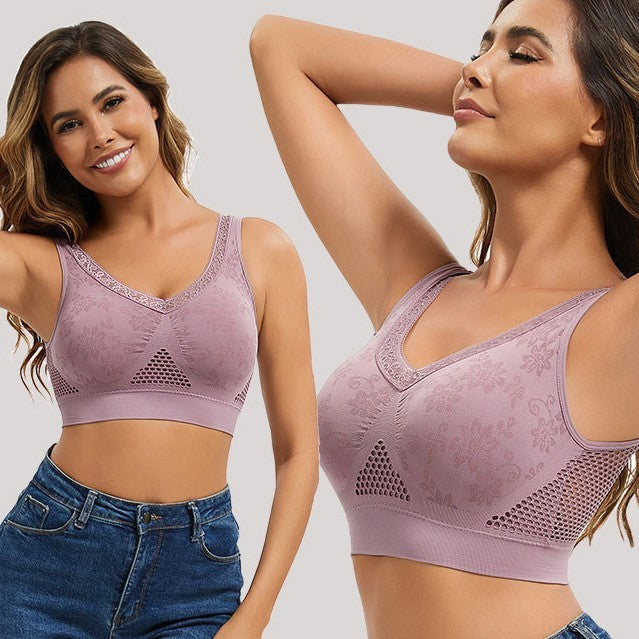😍❤️【Akcija – Popust do 50%】✨【1 set od 3 komada】Ženski grudnjak od čipke bez žica s visokom potporom