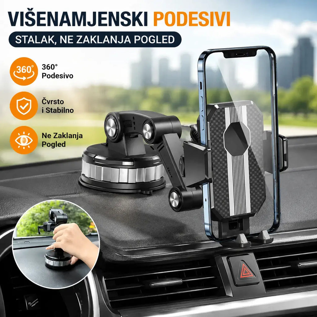 🔥【50% popusta!】🚗Višenamjenski držač za mobitel u automobilu｜Snažna nosivost do 5 kg, stabilan i ne pada