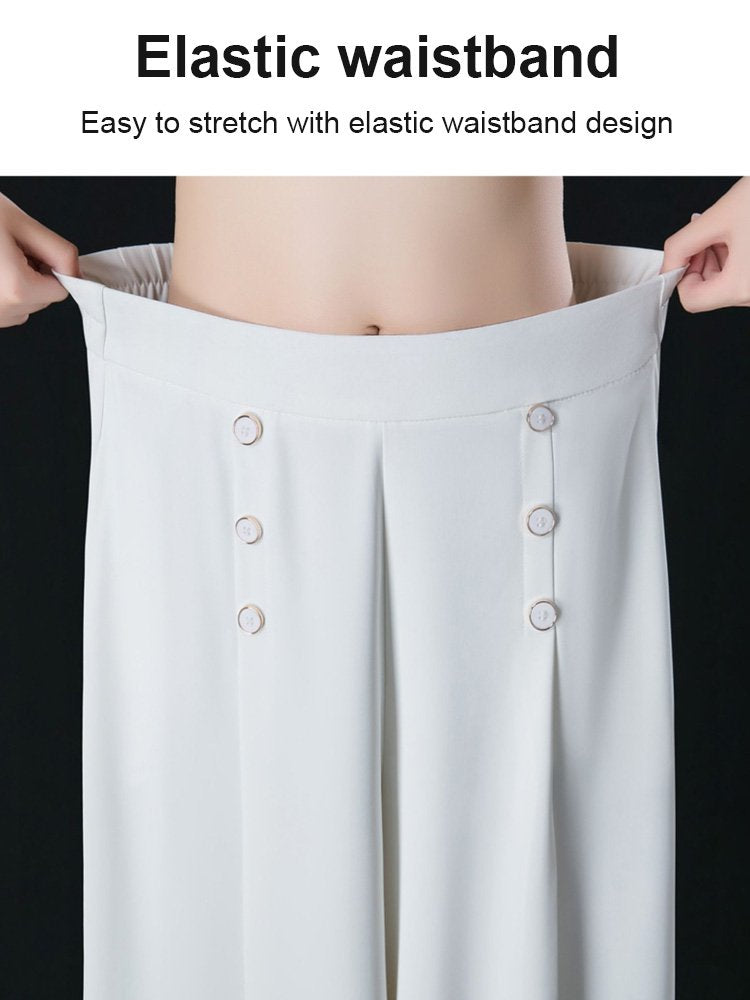 💖【M-5XL】Ženske modne hlače s visokim strukom i širokim nogavicama, mekane i s elegantno padajućim materijalom, vrhunske kvalitete