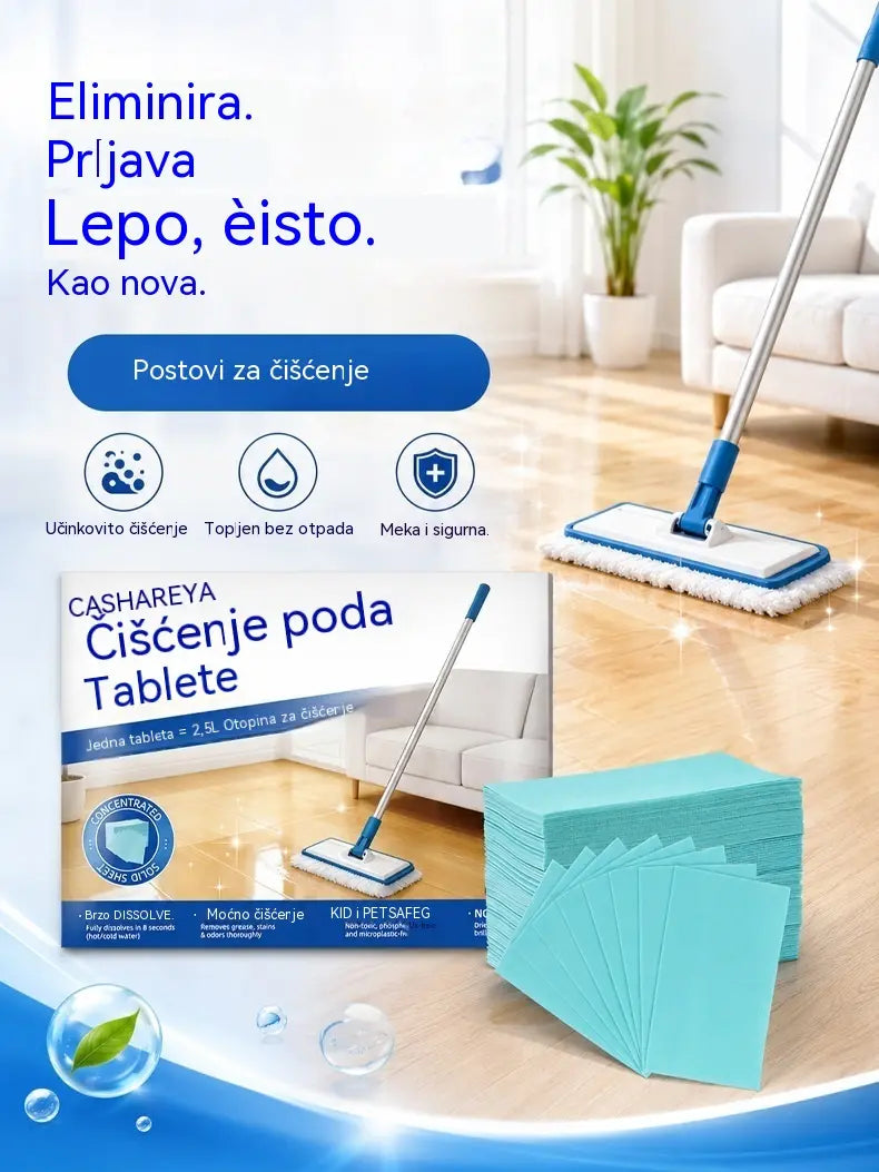 💦🏡【3 pakiranja, ukupno 90 listova】Vlažne maramice za čišćenje podova topljive u vodi