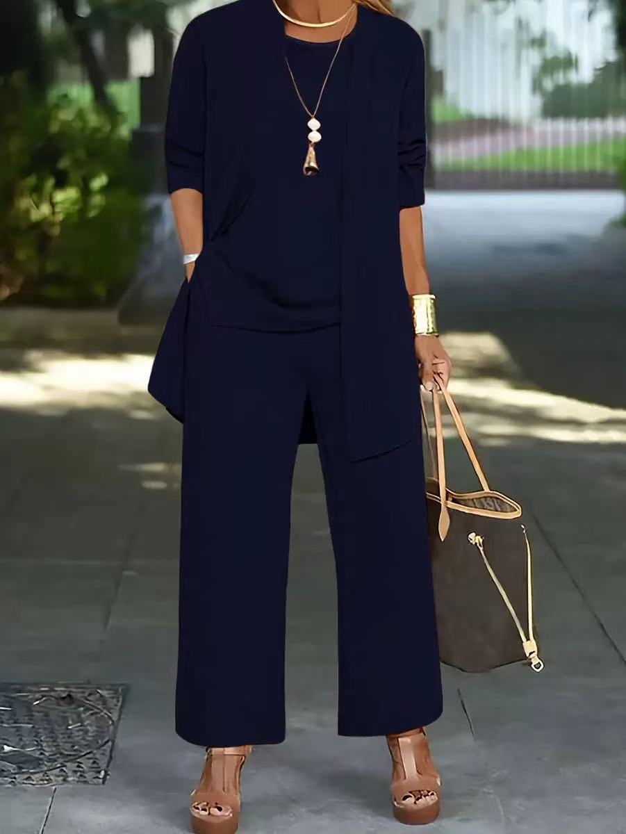 【Top + Jakna + Hlače】【S–5XL】 Elegantni ženski trodijelni set širokog kroja