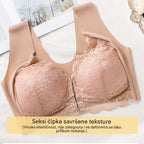 🔥Samo ograničeno vrijeme – najniža cijena! 😍【Set od 5 komada】Veliki push-up grudnjak za žene s efektom podizanja, elegantnom čipkom, dubokim V izrezom i prednjim kopčanjem