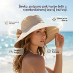 🎀Akcija – 50% popusta!🎀👒Retro šešir sa mašnom za zaštitu od sunca, prozračan i udoban, prenosiv i sklopiv, ljetni neophodan dodatak