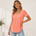 ✨Rasprodaja na kraju sezone👚【S-5XL】Ženska ljetna majica s četvrtastim izrezom – mekana i prozračna