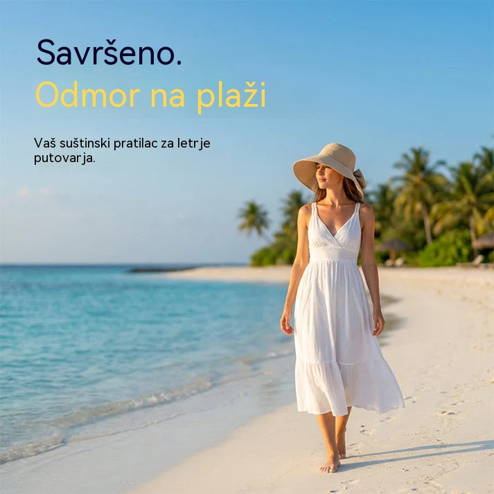 🎀Akcija – 50% popusta!🎀👒Retro šešir sa mašnom za zaštitu od sunca, prozračan i udoban, prenosiv i sklopiv, ljetni neophodan dodatak