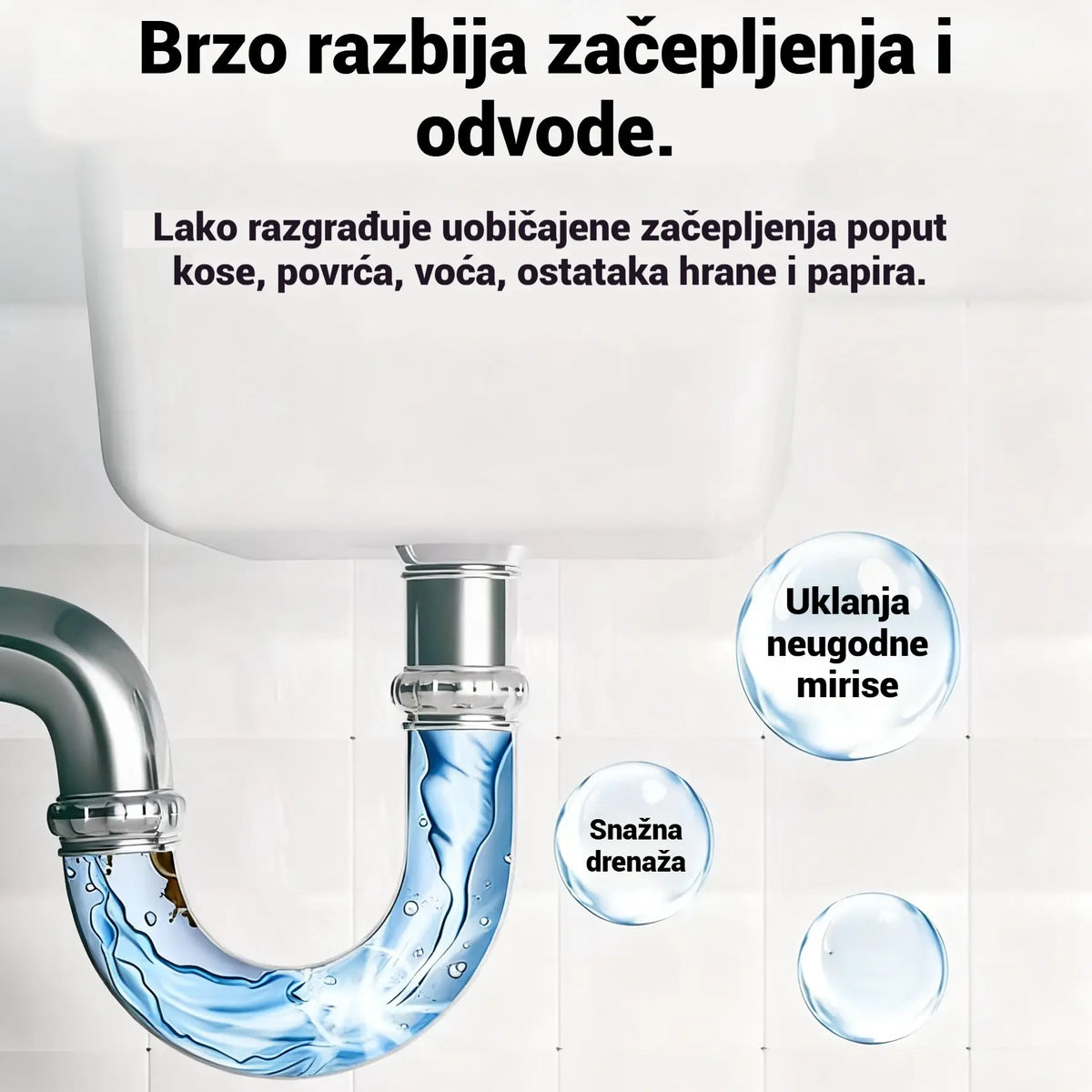 🛁💦【Kupite 1, dobijte 1 gratis】🌟Sredstvo za čišćenje sudopera i odvoda: Pjena visoke gustoće od ekstrakata i enzima za razgradnju