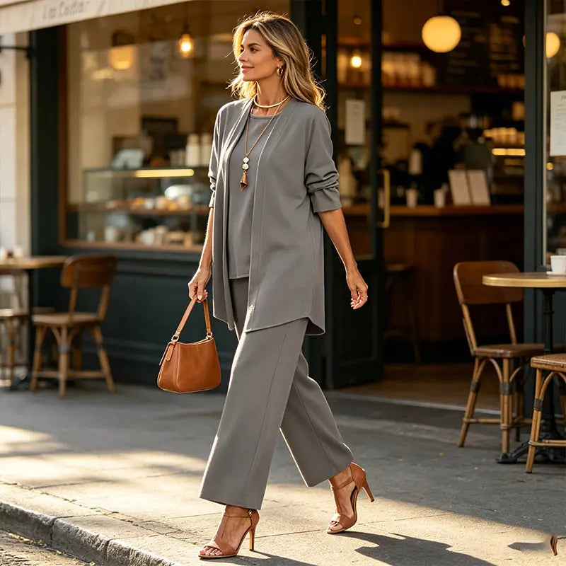 【Top + Jakna + Hlače】【S–5XL】 Elegantni ženski trodijelni set širokog kroja