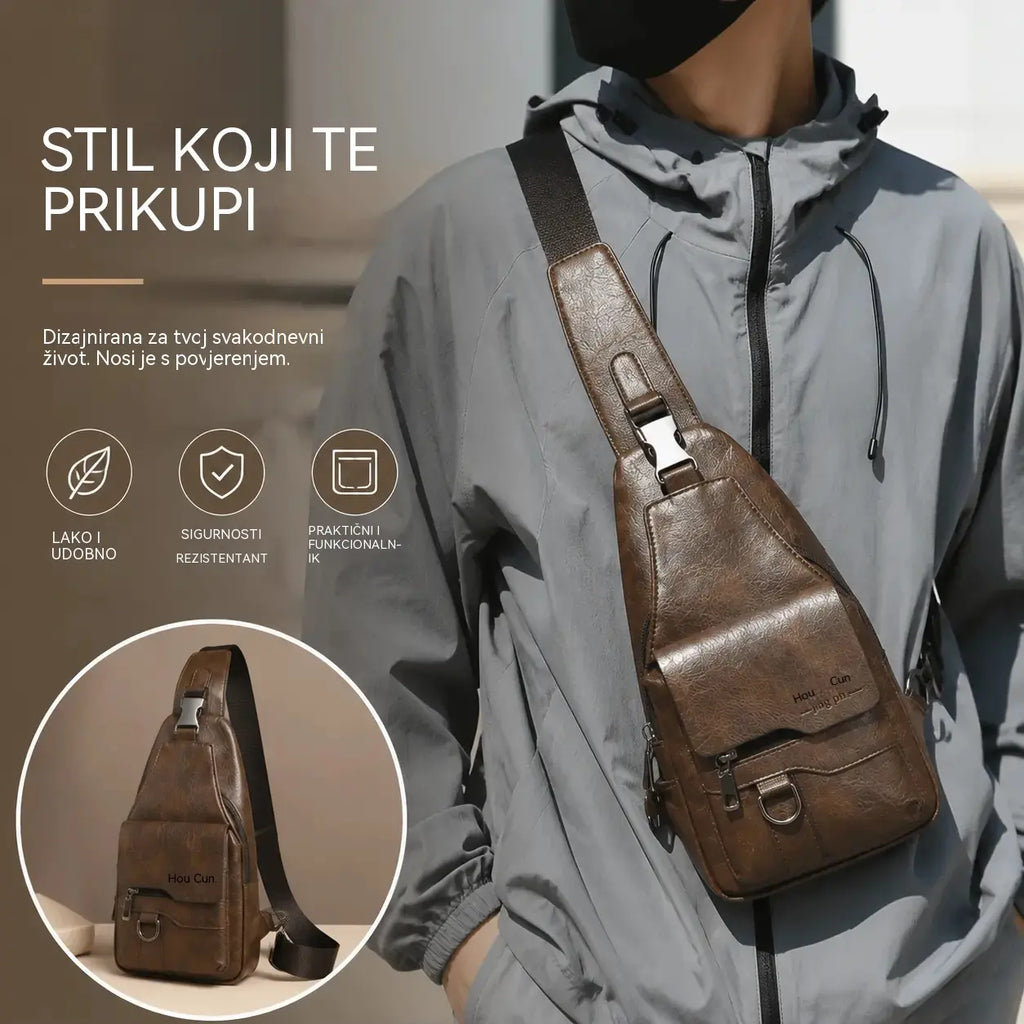 🎒 Vodootporna torba za rame od prave kože u retro stilu: neophodan predmet za svakodnevno putovanje na posao