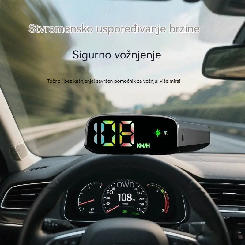 🚗Solarni HUD zaslon za prikaz brzine automobila
