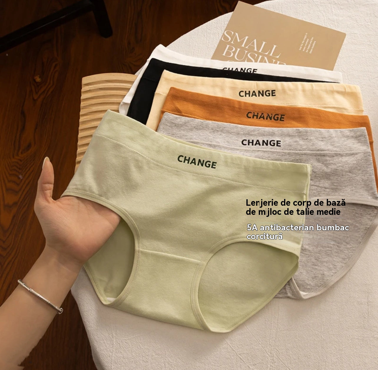 【Akcija: Kupite 3, dobijete 3 besplatno!】☁️ Udobno prozračno pamučno donje rublje sa srednjim strukom za žene