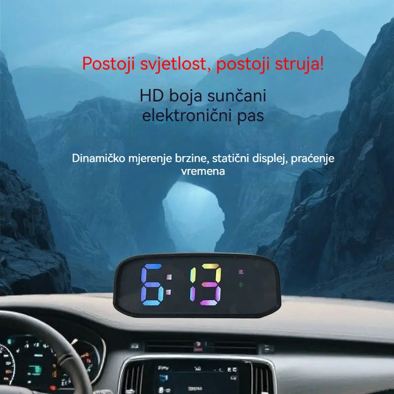 🚗Solarni HUD zaslon za prikaz brzine automobila