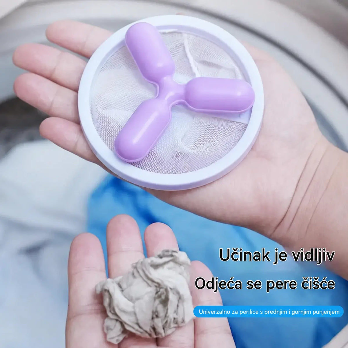 🌀6 komada✨ Plutajući filter za perilicu rublja – hvata dlačice, kosu i dlake kućnih ljubimaca pri svakom pranju 🧺