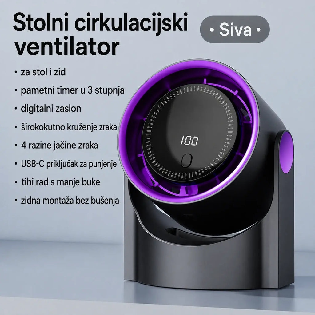 🧊🍃 Novi ventilator bez lopatica u turbinskom dizajnu｜Može se postaviti na stol ili zid, snažan protok zraka uz uštedu prostora