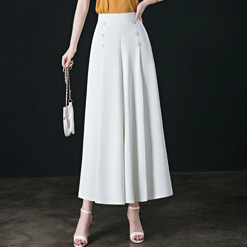 💖【M-5XL】Ženske modne hlače s visokim strukom i širokim nogavicama, mekane i s elegantno padajućim materijalom, vrhunske kvalitete