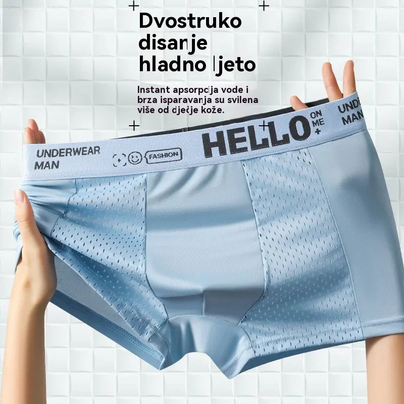 ⏳Samo sada! Kupite 3, a 3 dobivate GRATIS! 🧊Muške bokserice od ledene svile｜Prozračna mrežasta tkanina, lagane i udobne