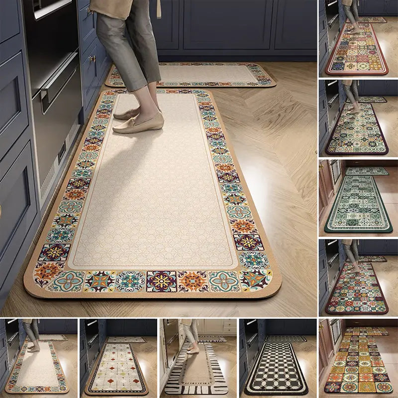 💥【Kupi 1, dobiješ 1 gratis】【40*60cm + 40*120cm】Protuklizna prostirka za kuhinju i kupaonicu – brzo upijanje vode, mekana i udobna