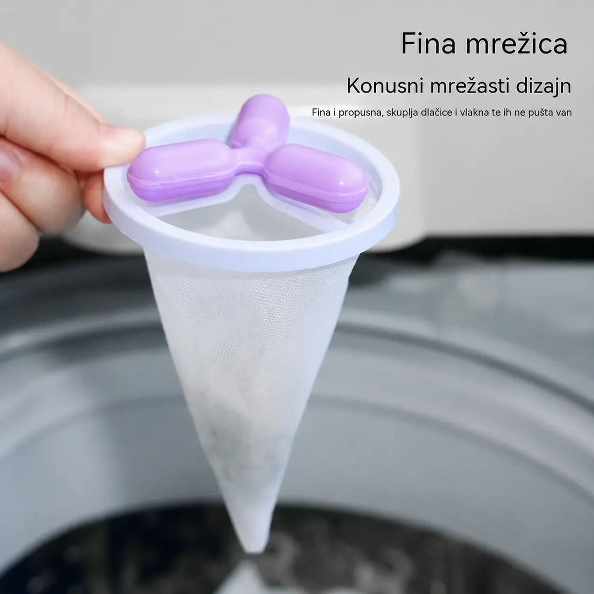 🌀6 komada✨ Plutajući filter za perilicu rublja – hvata dlačice, kosu i dlake kućnih ljubimaca pri svakom pranju 🧺