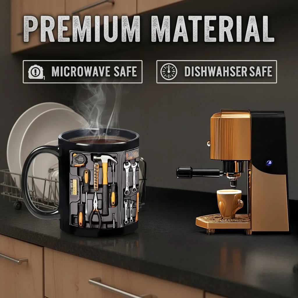🔥50% OFF ☕ Kreativna šalica u obliku kutije s alatom – vrhunska šalica za kavu za mehaničare